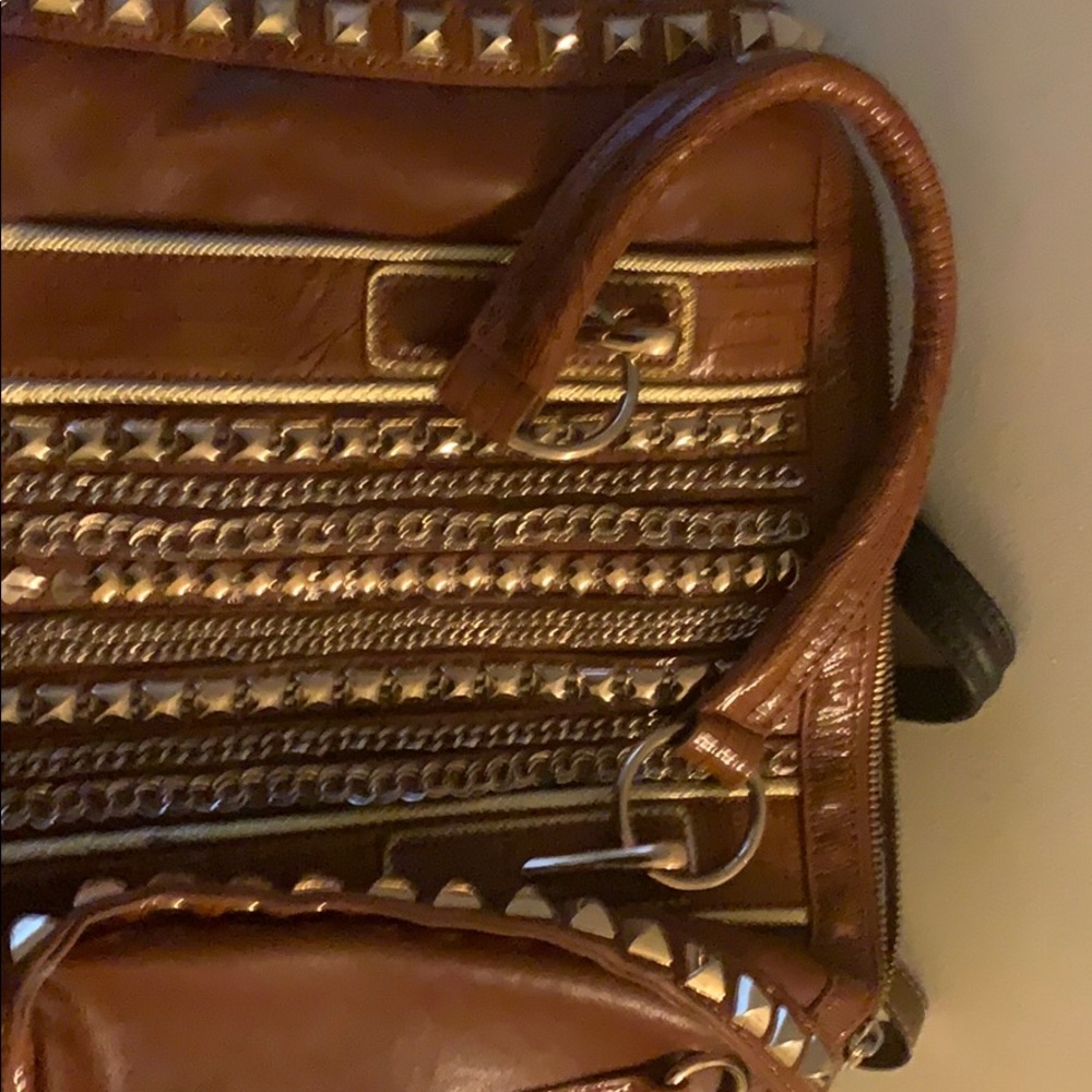 Ladies purse with studs pictures inside and out.